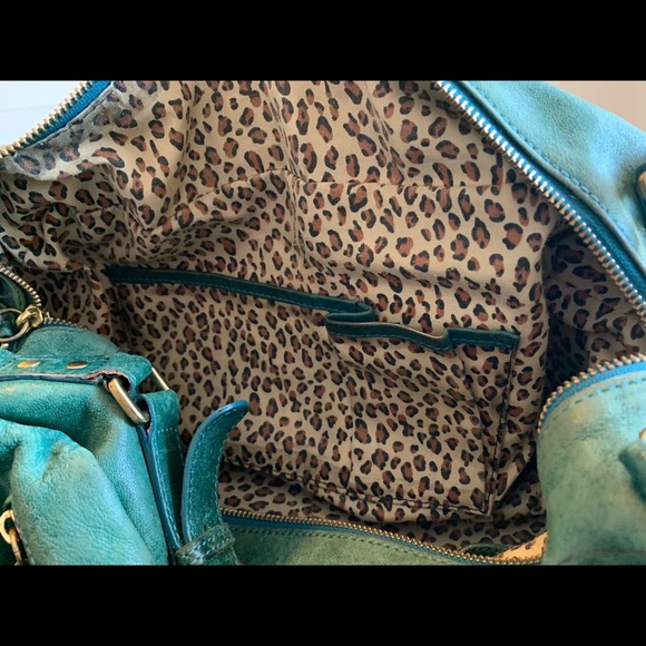Anthropologie handbag XL - distressed teal - Picture 5 of 8